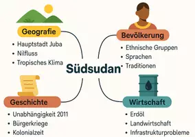 Vorschau - Arbeitsblätter - Arbeitsblätter zum Thema "Südsudan" (Lückentext, Hörverstehen) + Lösung & MP3 + Mindmap - Seite 1