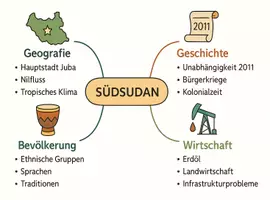 Vorschau - Arbeitsblätter - Arbeitsblätter zum Thema "Südsudan" (Lückentext, Hörverstehen) + Lösung & MP3 + Mindmap - Seite 3