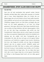 Vorschau - Arbeitsblätter - Argumentieren (Stadt vs. Land, eigenes vs. geteiltes Zimmer, Individualsport vs. Teamsport) - Seite 3