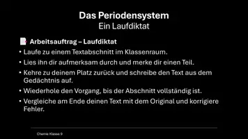 Vorschau - Spiele - Laufdiktat: Periodensystem (bearbeitbar + PPT) - Deckblatt