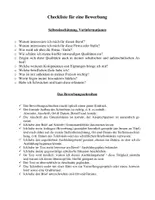 Vorschau - Arbeitsblätter - Checkliste zum Schreiben einer Bewerbung/Bewerbungsmappe - Deckblatt