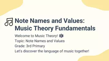 anteprima - Presentazioni / Lavagne - Note Names and Values - Pagina 1