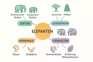 Vorschau - Arbeitsblätter - Arbeitsblatt zum Thema "Elefanten" + Onlineübung & MP3 + Mindmap + Infografik - Seite 3