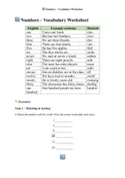 Vorschau - Arbeitsblätter - Numbers – Vocabulary Practice Worksheet 🔢 | Englisch Wortschatzübungen Zahlen mit Lösungen - Seite 1