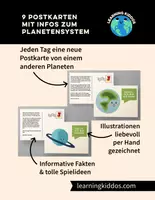 Vorschau - Stationenlernen - Postkartengeschichten - Unser Planetensystem - Deckblatt