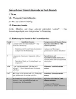 Vorschau - Stundenentwürfe - Stundenentwurf zum Thema „Pro und Contra Erörterung“ - Deckblatt