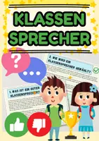 Vorschau - Arbeitsblätter - Klassensprecher - 15 Kartein mit je 3 Fragen - Sachtexte - Deckblatt