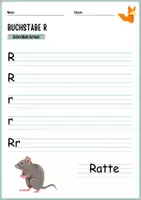 Vorschau - Arbeitsblätter - Buchstabe R – Schreiben lernen, Arbeitsblatt - Deckblatt