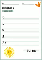 Vorschau - Arbeitsblätter - Buchstabe S – Schreiben lernen, Arbeitsblatt - Deckblatt