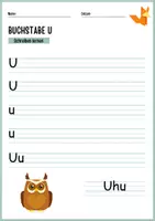 Vorschau - Arbeitsblätter - Buchstabe U – Schreiben lernen, Arbeitsblatt - Deckblatt