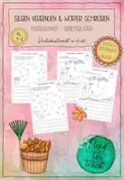 Vorschau - Arbeitsblätter - Silben verbinden und Wörter schreiben im Herbst - Deckblatt