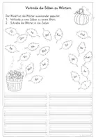 Vorschau - Arbeitsblätter - Silben verbinden und Wörter schreiben im Herbst - Seite 3