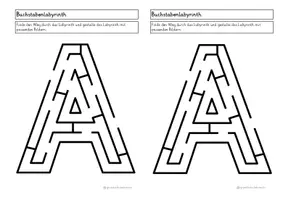 Vorschau - Arbeitsblätter - Buchstabenlabyrinth - Buchstabenweg - Anfangsunterricht - Seite 1