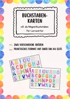 Vorschau - Stationenlernen - Buchstabenkarten Alphabet z.B. für Lernwörter, Magnettafel - Buchstaben ABC Rechtschreibung - Deckblatt