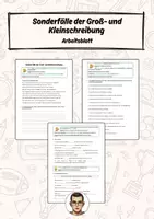 Vorschau - Arbeitsblätter - Sonderfälle der Groß- und Kleinschreibung - Arbeitsblatt - Deckblatt
