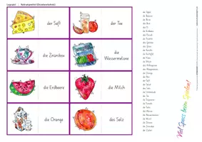 Vorschau - Spiele - Wortschatzaufbau (DaZ) – Nahrungsmittel – Legespiel - Seite 3