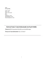 Vorschau - Stundenentwürfe - Unterrichtsentwurf Politik: Was ist Frieden? - Deckblatt