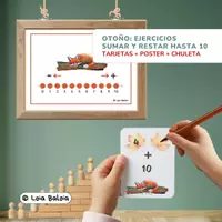 Vista previa - Refuerzo / NEE / Materiales de apoyo - Otoño: Tarjetas Sumas y Restas hasta 10. - Portada