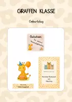 Vorschau - Bildkarten - Giraffenklasse Geburtstag - Schilder - Gutscheine - Deckblatt