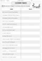 Vorschau - Arbeitsblätter - English Classroom Phrases Worksheet Grades 6-8 - Deckblatt