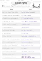 Vorschau - Arbeitsblätter - English Classroom Phrases Worksheet Grades 6-8 - Seite 1