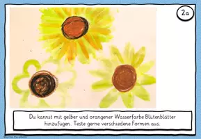 Vorschau - Mal- und Bastelvorlagen - Sonnenblumen als Gemeinschaftsbild: Anleitung - Seite 3