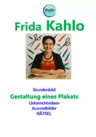 Vorschau - Mal- und Bastelvorlagen - Frida Kahlo: Interaktive Idee (Ausmalbilder, Plakatidee,) - Deckblatt