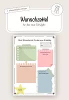 Vorschau - Arbeitsblätter - Wunschzettel - neues Schuljahr - Deckblatt