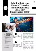 Vorschau - Arbeitsblätter - Arbeitsblatt zum Thema “Von der Immobilienkrise 2007 zur Finanzkrise 2008” - Deckblatt