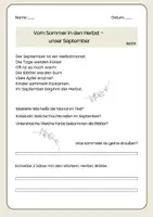 Vorschau - Arbeitsblätter - Vom Sommer in den Herbst – unser September - Seite 1