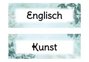 Vorschau - Poster - Fächerschilder Klassenzimmer für Stundenplan (Tagestransparenz/Schulfächer für alle Schularten im Pflanzen-Stil) - Seite 2