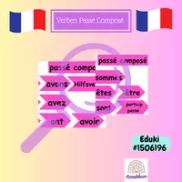 Vorschau - Poster - passé composé endungen conjugation Tafelbild - Deckblatt