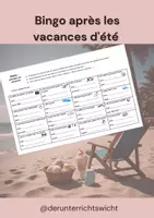 Vorschau - Arbeitsblätter - Bingo après les vacances d`été - Deckblatt