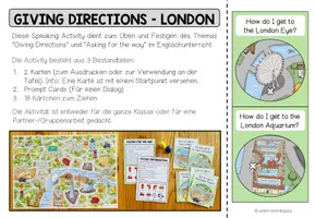 Vorschau - Stationenlernen - Giving Directions – Wegbeschreibung & Asking for the Way | London Speaking Activity - Seite 1