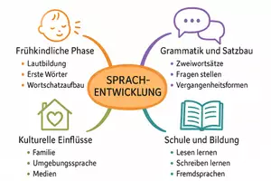 Vorschau - Arbeitsblätter - Arbeitsblatt "Sprachentwicklung" + interaktive Lösung & MP3 + Mindmap + Infografik - Seite 3
