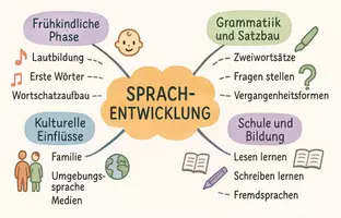 Vorschau - Arbeitsblätter - Arbeitsblatt "Sprachentwicklung" + interaktive Lösung & MP3 + Mindmap + Infografik - Seite 2