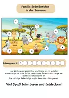Vorschau - Arbeitsblätter - Lesespurgeschichte: Familie Erdmännchen in der Savanne - Seite 1