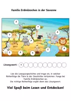 Vorschau - Arbeitsblätter - Lesespurgeschichte: Familie Erdmännchen in der Savanne - Seite 2