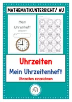 Vorschau - Arbeitsblätter - Uhrzeitenheft. Uhrzeiten einzeichnen - Deckblatt
