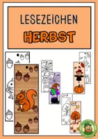 Vorschau - Mal- und Bastelvorlagen - Lesezeichen HERBST (4 Vorlagen - Zum Ausmalen geeignet) - Deckblatt