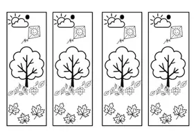 Vorschau - Mal- und Bastelvorlagen - Lesezeichen HERBST (4 Vorlagen - Zum Ausmalen geeignet) - Seite 1