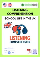 Vorschau - Arbeitsblätter - Listening Comprehension - Englisch – School Life in the UK (inkl. MP3 in 2 Geschwindigkeiten + Lösungen) - Deckblatt