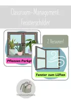 Vorschau - Bildkarten - Klassenraum organisieren - Fensterschilder Pflanzen/Lüften - Deckblatt