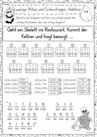 Vorschau - Arbeitsblätter - Halloween/Herbst Mathe Lerntheke 4.Klasse: Üben durch herbstliche Scherzfragen und Witze! - Seite 2