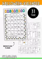 Vorschau - Arbeitsblätter - Halloween Bastelkalender, 31 Tage im Oktober - Deckblatt