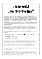 Vorschau - Unterrichtsreihen - Leseprojekt "Der Blätterdieb" - jahrgangsübergreifende Arbeitsblätter - Seite 1