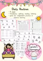 anteprima - Schede informative - English - daily routines (routine quotidiane) - foglio di lavoro - Pagina di copertina