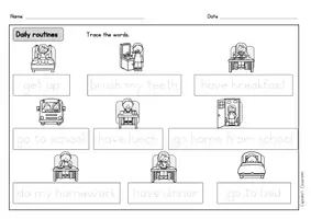 anteprima - Schede informative - English - daily routines (routine quotidiane) - foglio di lavoro - Pagina 1