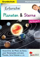 Vorschau - Arbeitsblätter - Erforsche Planeten und Sterne | Sonnensystem, Erde, Mond, Sonne, Weltraum, Sternbilder | Sachunterricht Grundschule Klasse 1-4 Lösungen - Deckblatt