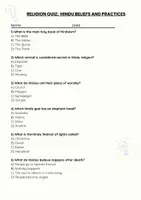 anteprima - Quiz - Hindu Beliefs and Practices - Pagina 1